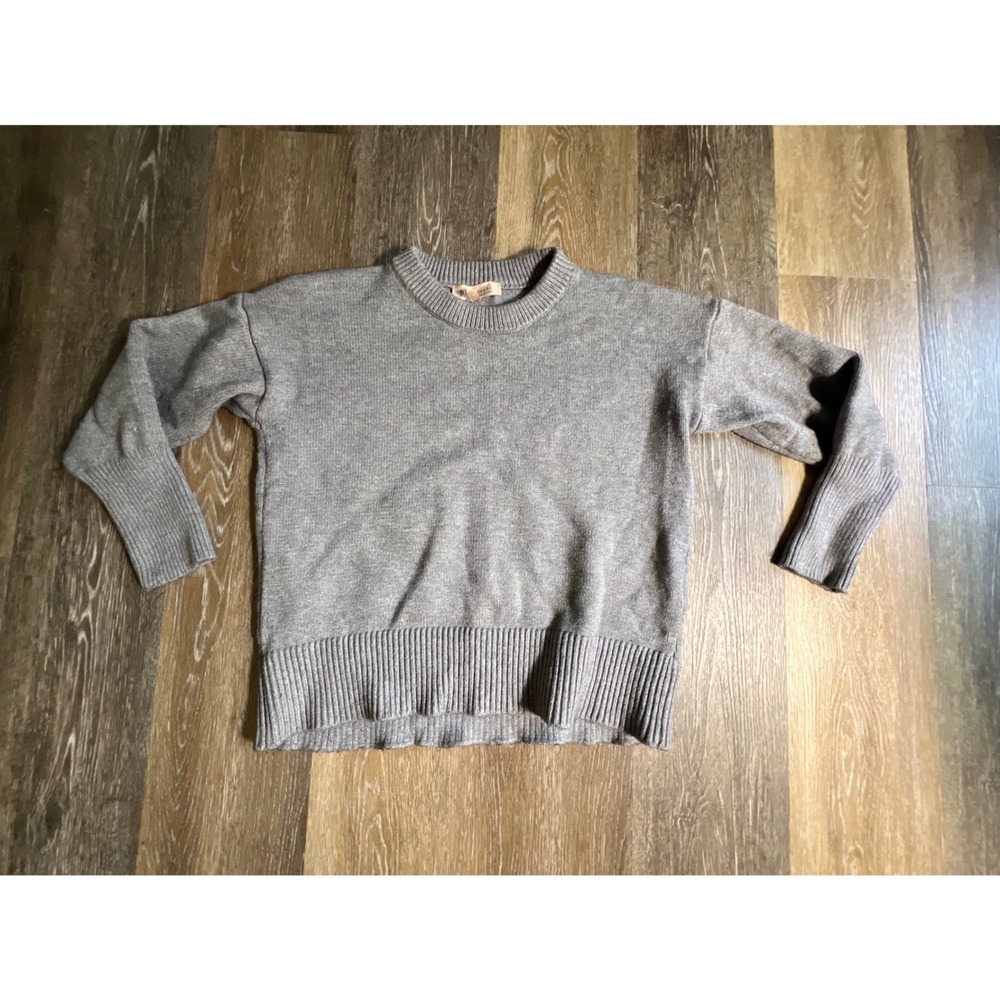 Philosophy Republic Clothing Sweater Women Large Gray Ribbed Knit Crewneck L‎